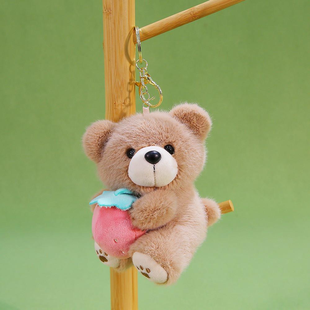 Plush Teddy Bear Keychain With Short Plush Material For Gift And Accessories