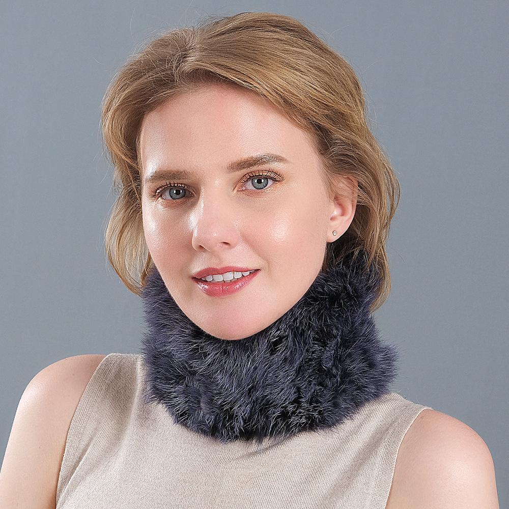 Плетеный шейный платок, шарф, осенне-зимний женский утолщенный зашифрованный теплый эластичный меховой шарф с накладным краем