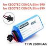Оригинальная литиевая батарея 10,8 В 11,1 В 18650 для Cecotec для Conga Slim 890, 899, батарея для робота-пылесоса для влажной уборки, высокое качество
