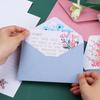 Invitation Card Office School Floral Pattern Paper Printed Flower Letter Envelopes Set Love Note