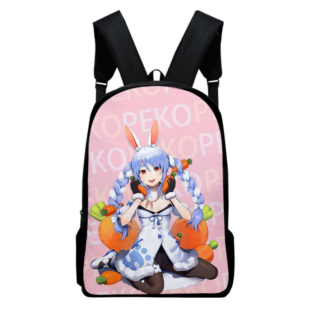 Classic Hololive Usada Pekora Notebook Backpacks pupil School Bags 3D Print Oxford Waterproof Boys/Girls Laptop Backpacks