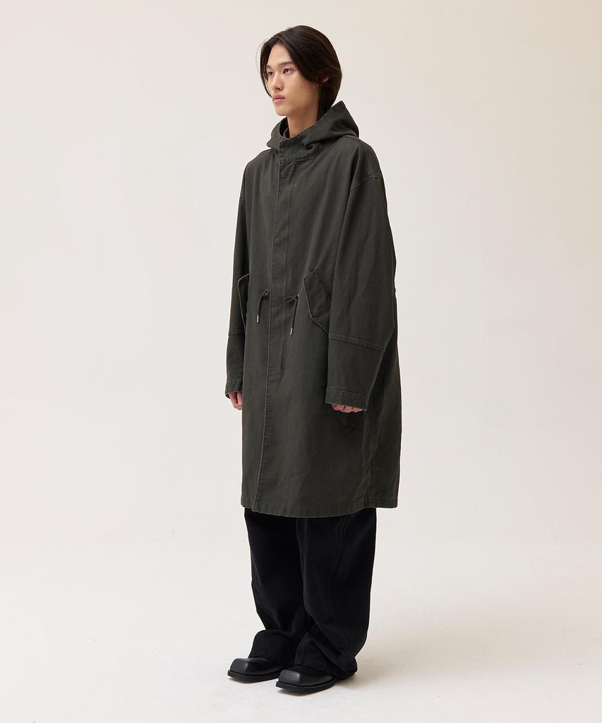 Akecii Dusty Washed Fishtail Parka_Khaki