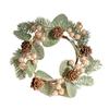 Artificial Flower Candle Wreath Garland Romantic Candle Rings Green Leaf Party Supplies Candlestick Wreath Christmas Decor