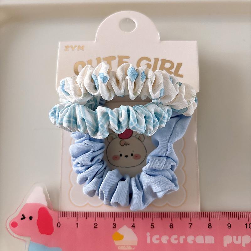 3 шт. Синие эластичные резинки для волос для девочки, резинки для волос, детские держатели для хвостика, резинки, аксессуары для волос, детские головные уборы