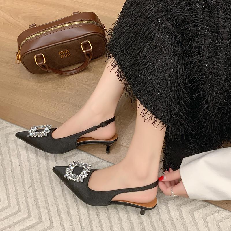 Pointed High Heels Women TransparentHigh Heels 2025 Summer Ladies Slingbacks Pumps Clear Ladies Elegant Weddings Shoes 35-42