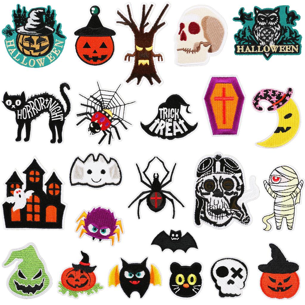 Horror Tree Demon Embroidery Cloth Sticker Mummy Patch Sticker Computer Embroidery Chapter Ghost Embroidery Sticker Cartoon Haunted House Patch