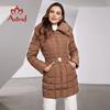 Astrid 2025 New Women's Winter Jacket Hooded Belt Long Parkas Warm Padding Puffer Plaid Quilted Coat Down Jacket Thick Snow Wear DR-055Y