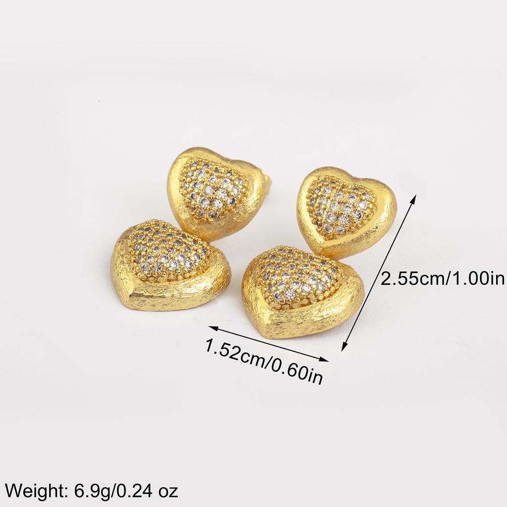 Nidin Classic New Design Heart/Round Shape Copper Micro Inlaid Zircon Drop Earrings For Women Female Vintage Ear Jewelry Gifts