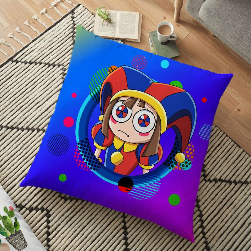 The Amazing Digital Circu Cushion Cover Ponmi Jax Clown Pillowcase Square Pillowcase Home Office Decoration Pillow Case 45cm