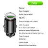 Автомобильное зарядное устройство из алюминиевого сплава PD30W Mini Pull Ring 100W Автомобильное зарядное устройство для прикуривателя