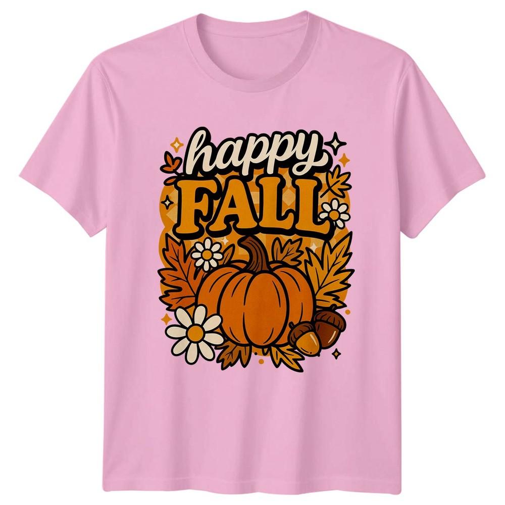 Happy Fall TShirt Autumn Seasonal Gift For Him And Her