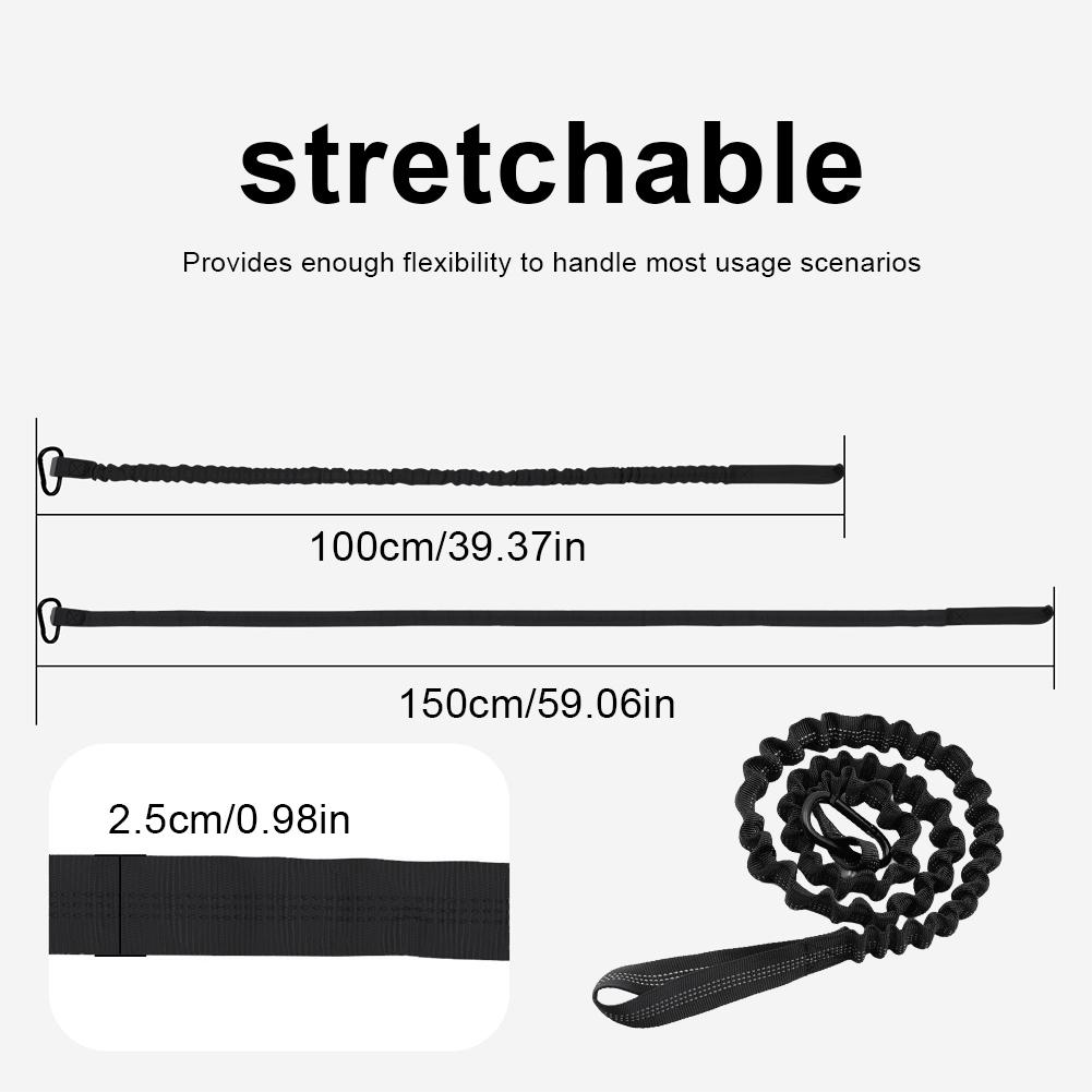 Растягивающийся ремень для весла для каякинга, гребли на байдарках и каноэ (черный)