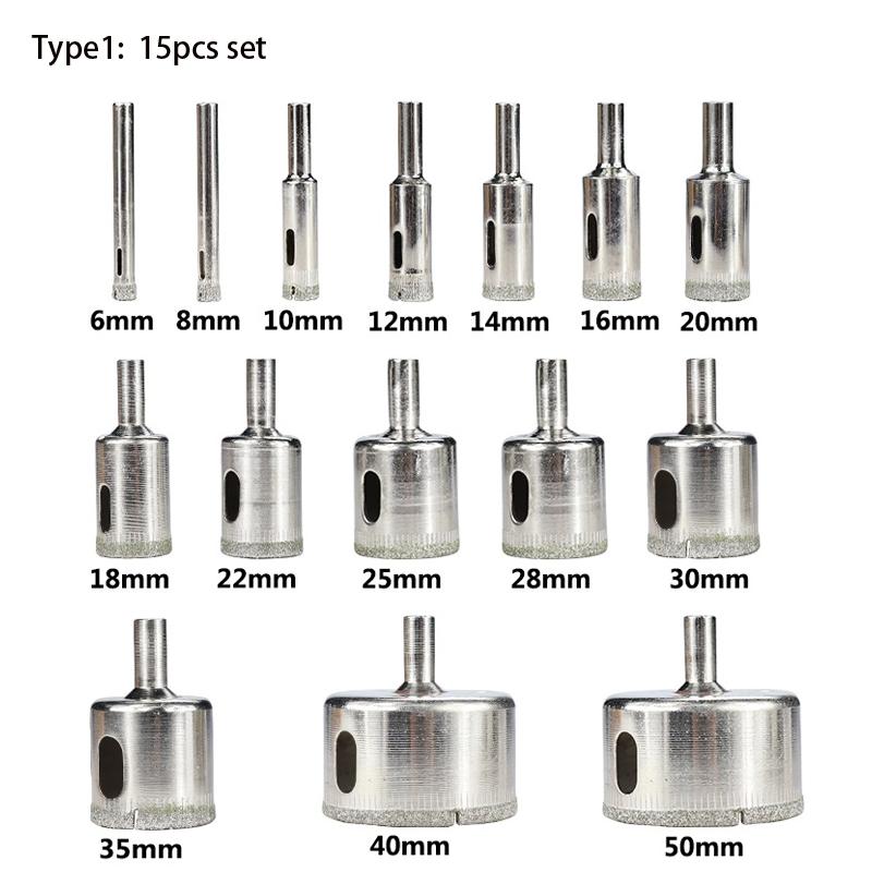 1 комплект 3-50 мм алмазное сверло с покрытием для плитки мрамора стекла керамики кольцевая пила алмазное сверло
