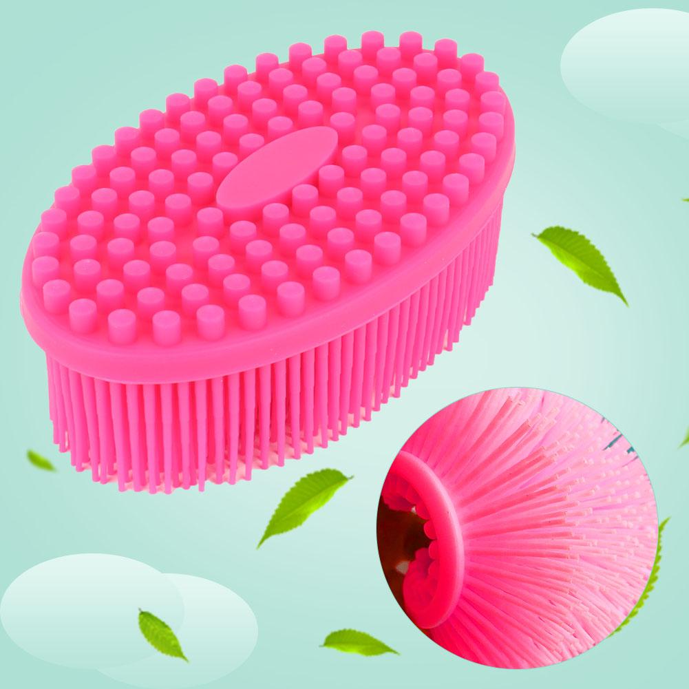Silicone Baby Sensory Brush Massage Bath Tactility Training Brush Hair Washer Comb( Red)