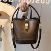 IELGY Women's Retro Simple Bucket Bag, Niche Diagonal Span Shoulder Bag