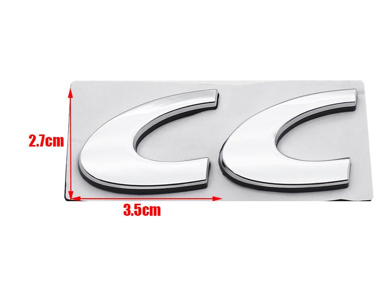 1pcs 3D CC metal Car Rear logo sticker Rear Bumper tail door trunk car Fender side sticker styling Accessories For Peugeot