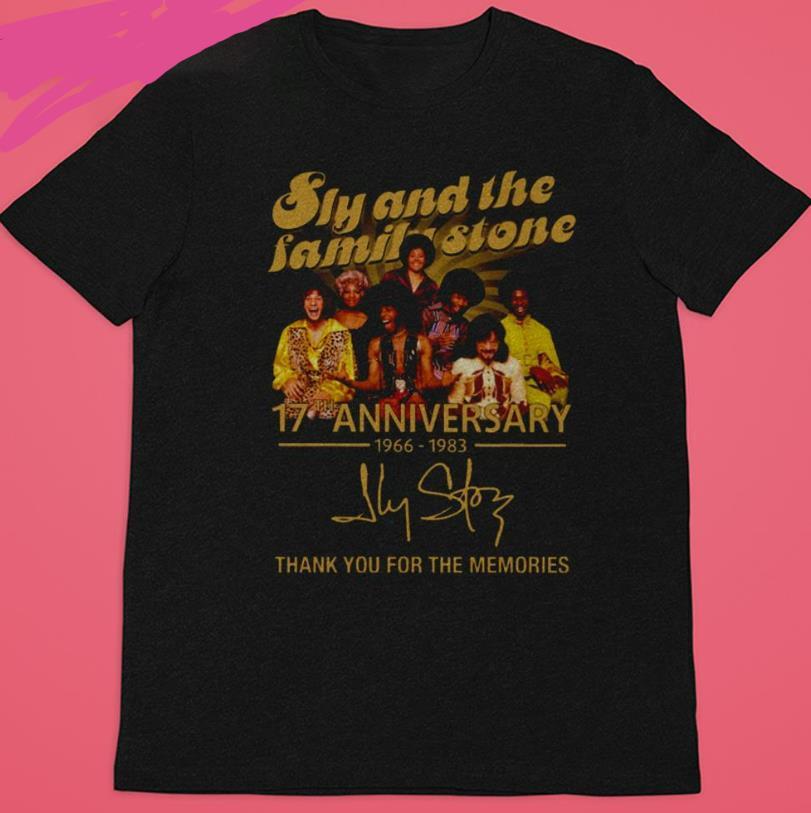 Sly And The Family Stone 17th Anniversary t shirt, art graphic, Size S-2XL