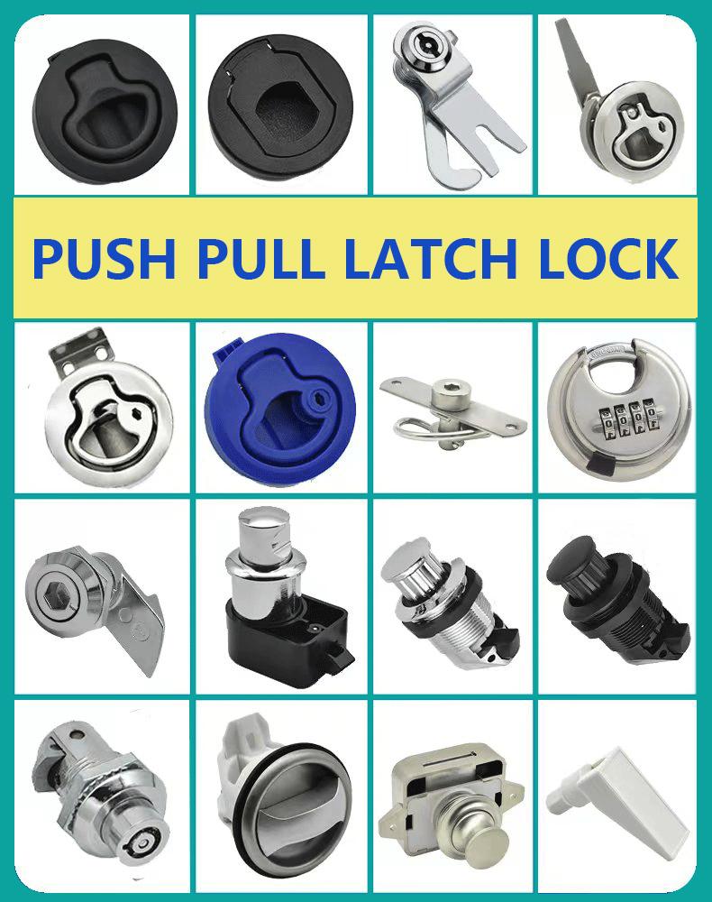 Black Zinc Alloy Marine Bass Boat Latch Lock Compartment Latches Small Round Handle Lock