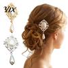 Retro Palace Style Craft Ornaments 2Pcs Oval Faux Pearl Charms, 56x25mm Flatback Alloy Rhinestone Brooch Buttons, Embellishments for DIY Crafts