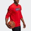 Adidas New Year Edition Basketball Fleece Crew Neck Sweatshirt Men Tops Light-Crimson GQ2834