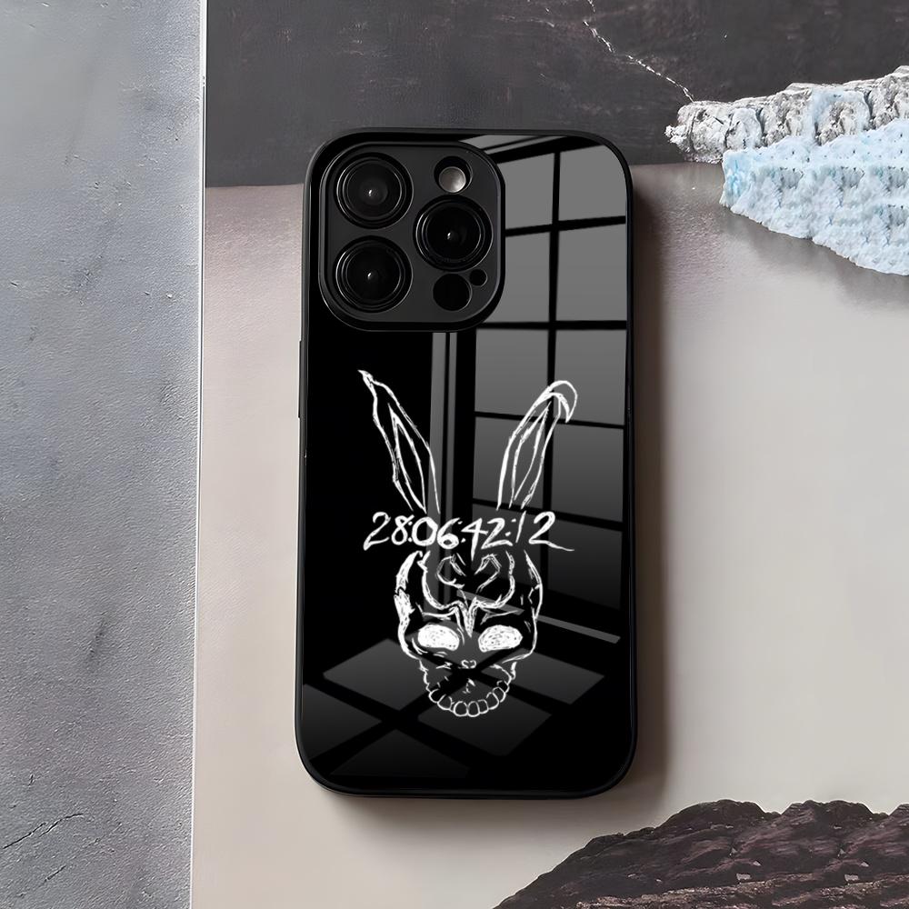 Чехол для телефона D-Donnie D-Darkos для IPhone 17 Air 16 E Pro Max 15 14 13 Mini 12 Pro 11 Max Plus Черная стеклянная крышка