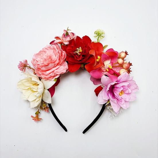 Imitation Flower Decor Hair Hoop Elastic Design Travel Party Headband Various Styles Floral