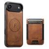 Suteni H17 Oil Eax Leather MagSafe Detachable Wallet Phone Case