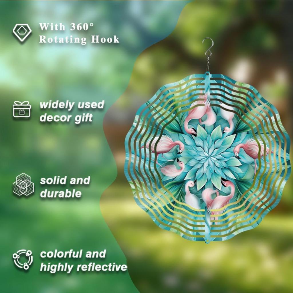 10 Inch Hanging Wind Spinner Outdoor Garden Decor for Spring Summer 360 Rotating Hook Creative Gift Idea for Friends and Family