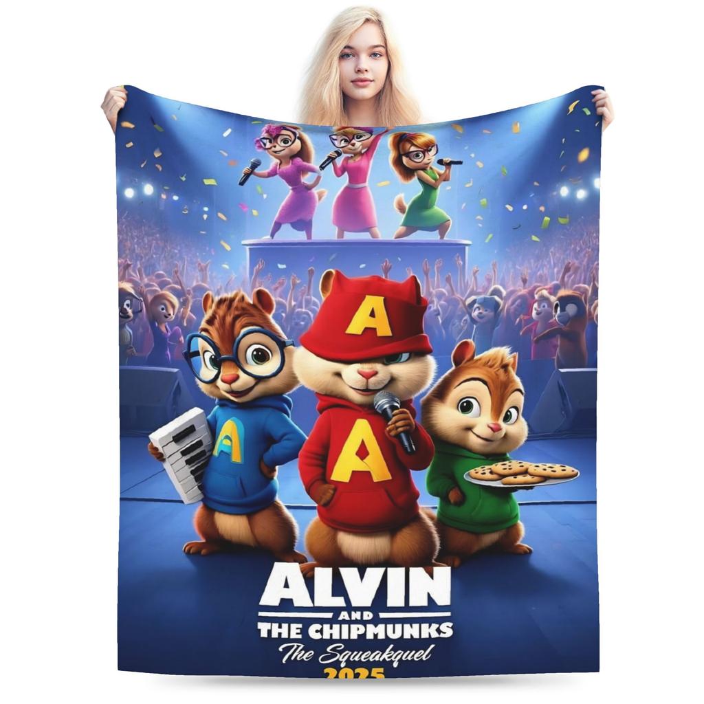 Alvin and the Chipmunks Blanket Cozy Soft Throw Blankets for Couch 50x60 Inch Multisize Plush Thin Quilt