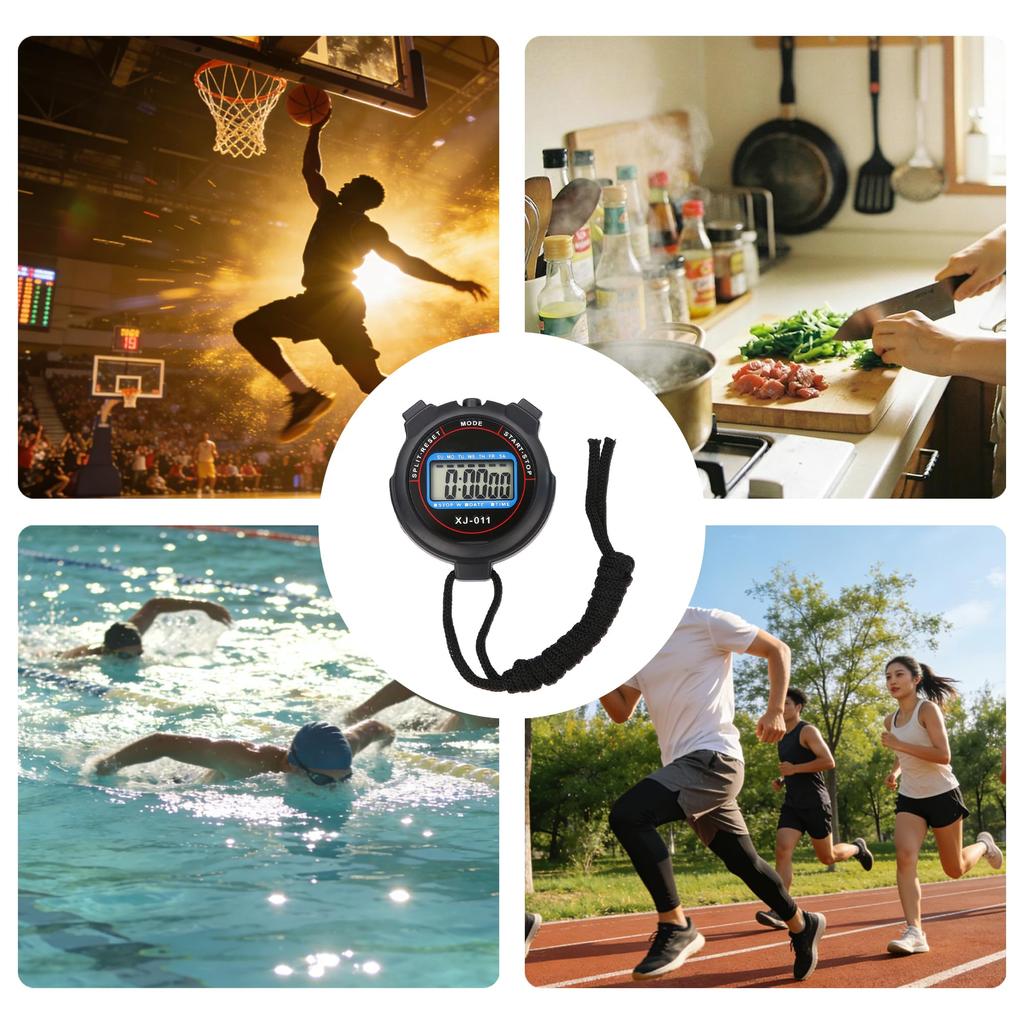 BOJIDO large easy replaceable and strap Ideal for and fitness Stopwatch, 0.01-second increments, waterproof, screen, operation, portable,