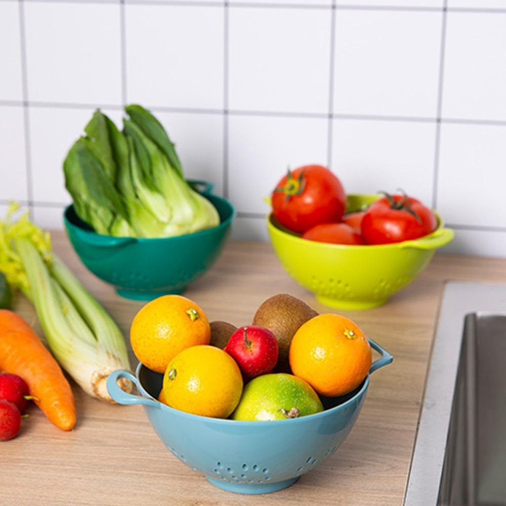 6 Inch Vegetable Strainer Plastic Fruit Draining Basket Durable Food Colander Kitchen