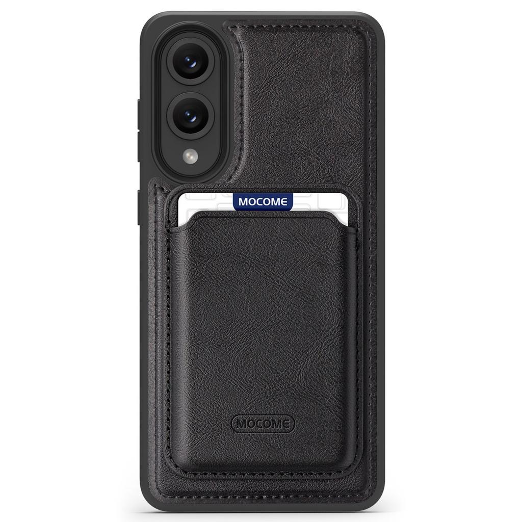 For Samsung Galaxy S25 Edge Magnetic Case with Detachable Card Holder TPU+PU Leather Phone Back Cover