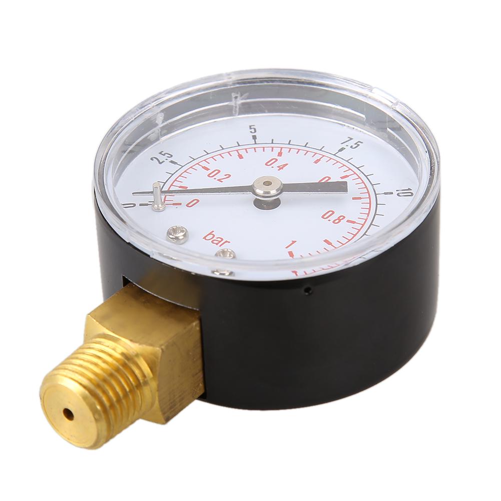 Low Pressure Gauge for Fuel Air Hydraulic 50mm 0/15 PSI 0/1 Bar 1/4 BSPT