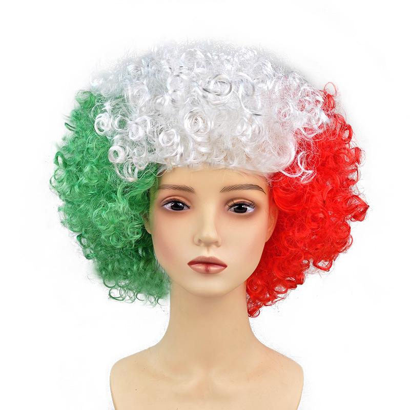 World Cup Party Wig – Colorful National Flag Hairpiece for Football Fans, Carnival & Festivals (Reusable, Hypoallergenic)