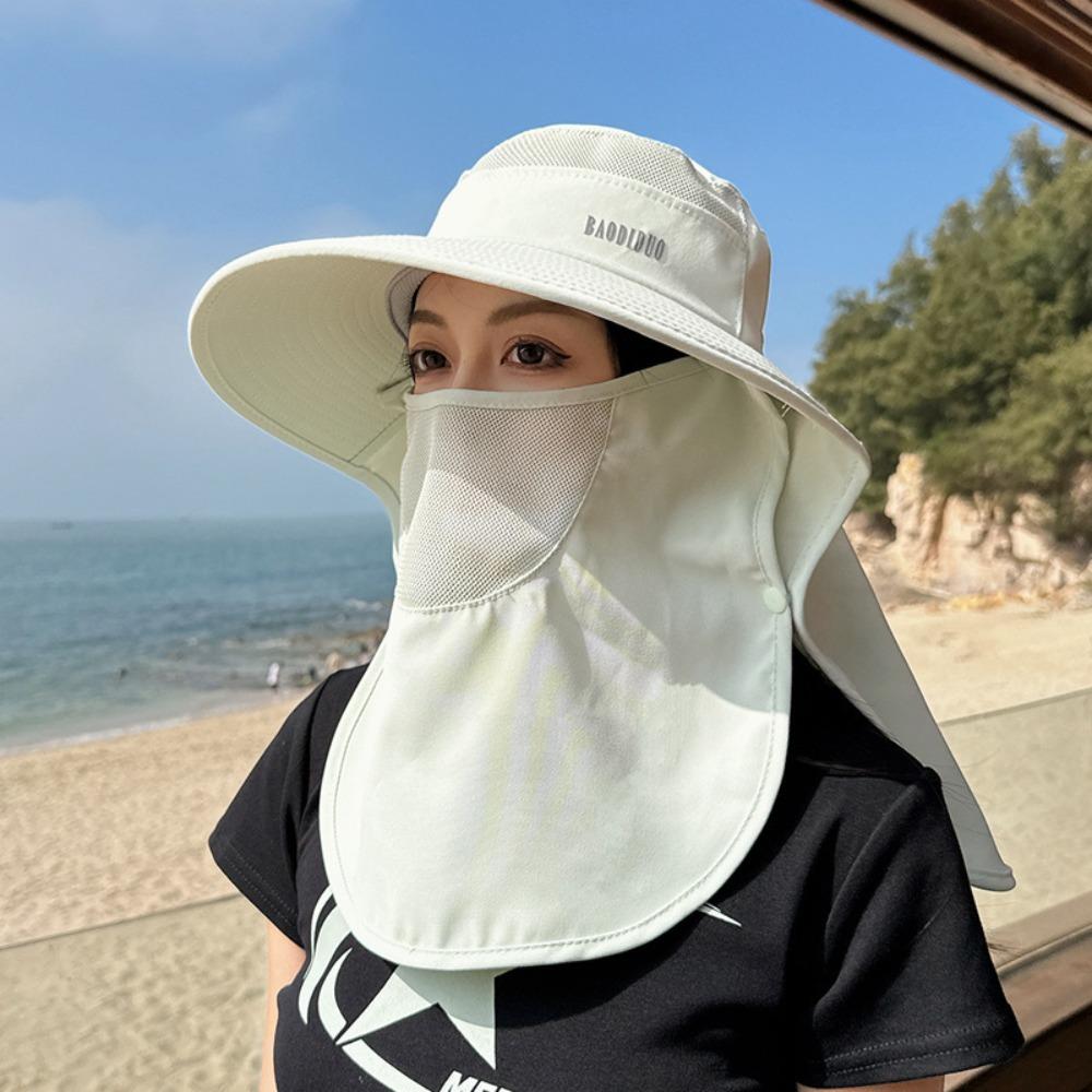 Face Mask Cover Face Cap Neckline Mask Tea Picking Hat Fashion Women Sun Hat  Climbing