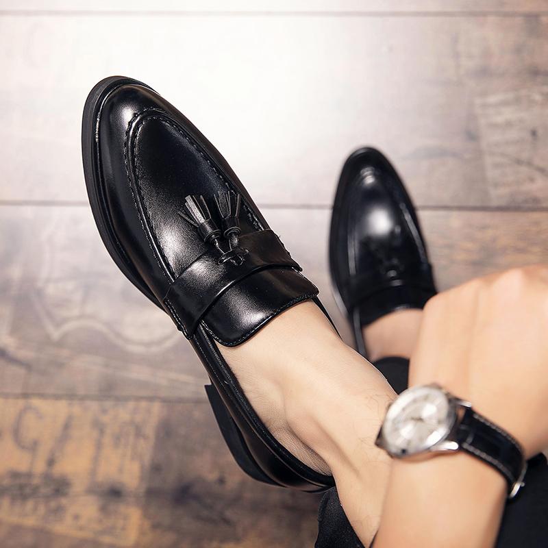 Модные классические черные универсальные мужские туфли-лоферы без застежек Модный дизайнерский стиль Свадебная мода Вечеринка Отдых на природе Обувь Большой размер 48