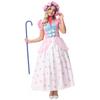 История игрушек Бо Пип Косплей Костюм Розовое Платье в Горошек Хэллоуин Вечеринка Наряд для Ролевой Игры для Взрослых со Шляпой Комплект Кринолина