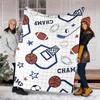 ball sports Theme Printed Blanket - Perfect for Couch, Bed, Travel & Outdoor Use | Machine Washable, Cozy & Durable.