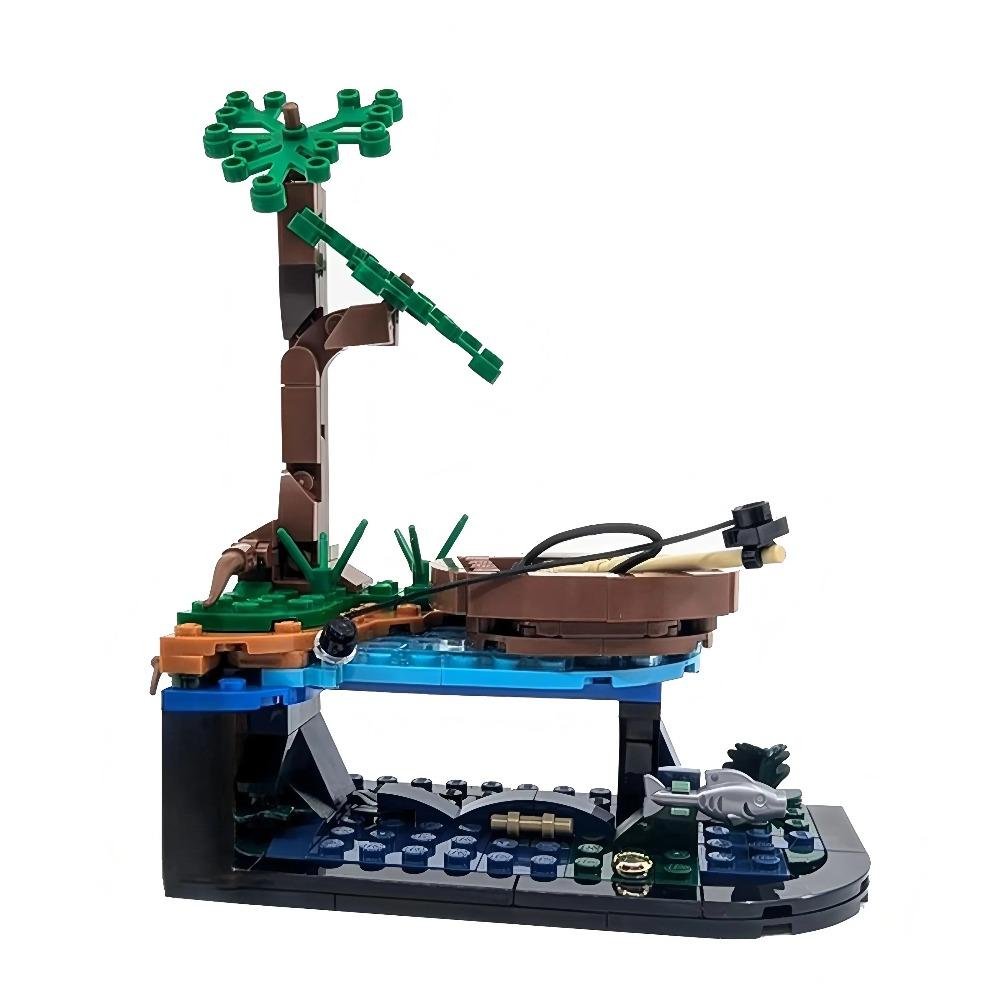 Новый MOC Рыболовная хижина Модель Строительные блоки Украшение для Детей Мальчиков и Девочек Праздничный Подарок
