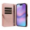 For iPhone 17 Case YIKATU YK-008 Zipper Wallet Leather Phone Cover with Shoulder Strap
