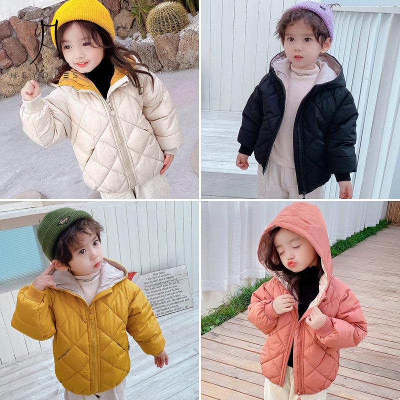 Cottonpadded Autumn Winter Coat Children For Boys And Girls Thick Hooded Coat Koreanstyle Children Cottonpadded Jacket Short Childrens Clothing