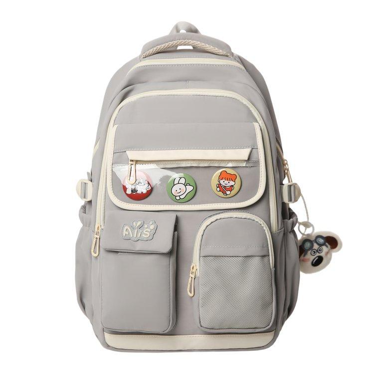 Schoolbag new junior high school student high school student schoolbag large capacity primary school student burden reduction ridge protection high