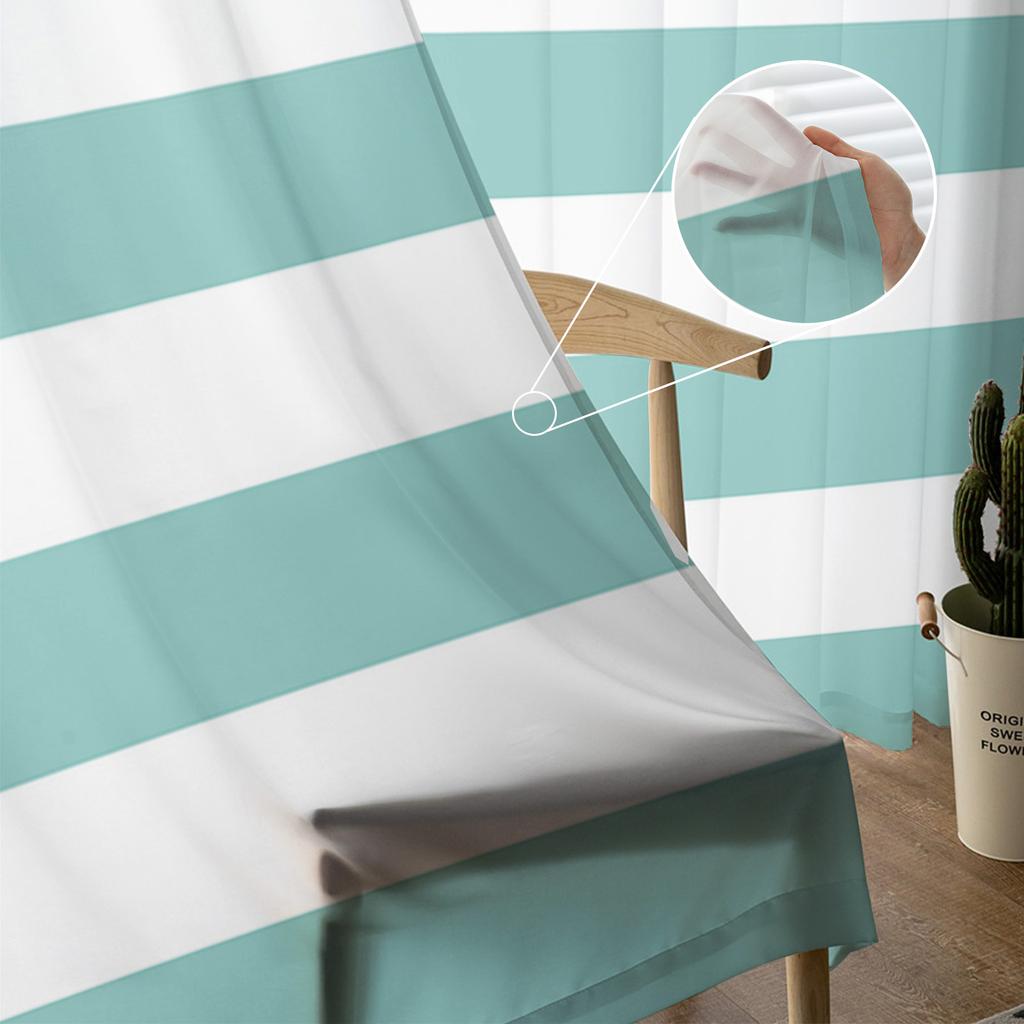 Белые полупрозрачные шторы с акварельным принтом в полоску для украшения гостиной, оконные шторы для кухни, тюлевые, вуалевые, органзовые шторы