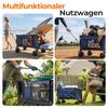 200L+100L Foldable Wagon & Tailgate, 140cm, Extra Wide 17x10 cm All-Terrain Wheels Hand Cart, Ideal for Garden, Shopping, Beach, Outdoor Use (Blue)