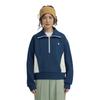 Li Ning Color Block Polo Collar Удобная дышащая свободная толстовка Женская толстовка Deep-Navy Cream AWDU604-2