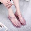 Hollow Out Bling Rainproof Jelly Sandals Women Summer Candy Shoes Woman Slippers Cover Toe Flat Femmes Sandales Pvc Sandalias