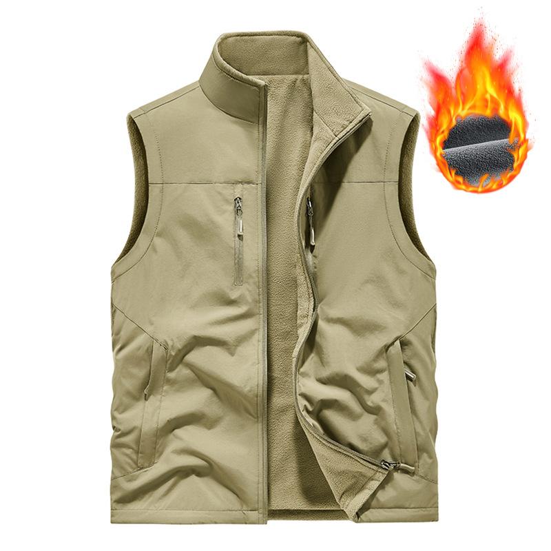 Autumn And Winter DoubleSided Wear Vest Men'S Velvet Casual Vest Outdoor Waterproof QuickDrying Jacket Vest