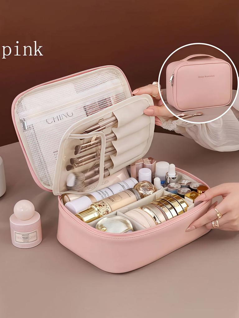 1 шт. Новая сумка для хранения косметики с бесплатным разделением для осени и зимы, большая вместимость, ощущение высокого класса, портативный дорожный косметический кейс