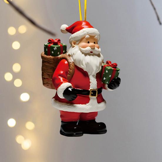Рождественское украшение 2D плоский акриловый Санта-Клаус/Снеговик/Щенок елочные подвески для праздничной елки