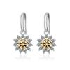BagueRingen Women's Sterling Silver 925 Jewelry 1 Carat Moissanite Diamond Drop Earrings Sunflower Shaped Ear-drops Gift